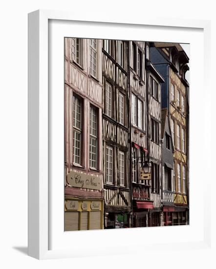 Timber-Framed Houses and Shops in the Restored City Centre, Rouen, Haute Normandie, France-Pearl Bucknall-Framed Photographic Print