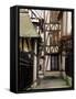 Timber-Framed Houses in a Narrow Alleyway, Rouen, Haute Normandie (Normandy), France-Pearl Bucknall-Framed Stretched Canvas