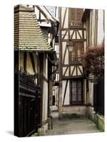 Timber-Framed Houses in a Narrow Alleyway, Rouen, Haute Normandie (Normandy), France-Pearl Bucknall-Stretched Canvas