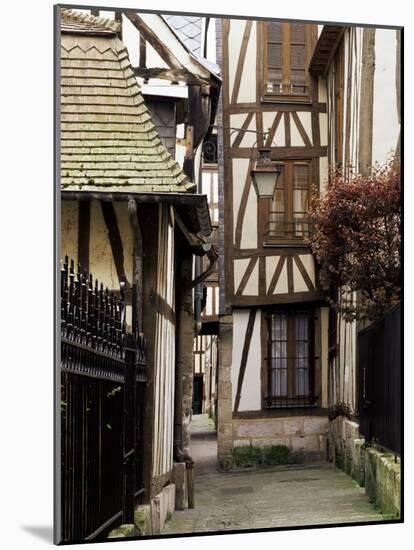 Timber-Framed Houses in a Narrow Alleyway, Rouen, Haute Normandie (Normandy), France-Pearl Bucknall-Mounted Photographic Print