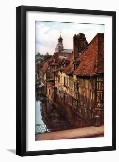 Timber Houses by the Pont De Caen in Caudebec-En-Caux, Normandy, France, C1930s-null-Framed Giclee Print