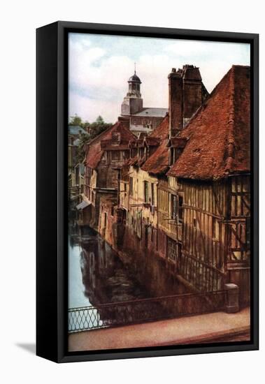 Timber Houses by the Pont De Caen in Caudebec-En-Caux, Normandy, France, C1930s-null-Framed Stretched Canvas