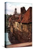 Timber Houses by the Pont De Caen in Caudebec-En-Caux, Normandy, France, C1930s-null-Stretched Canvas