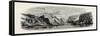 Timber Raft on the Rhine. Germany, 19th Century-null-Framed Stretched Canvas