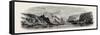 Timber Raft on the Rhine. Germany, 19th Century-null-Framed Stretched Canvas