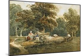 Timber Sawing, C.1820-Peter De Wint-Mounted Giclee Print