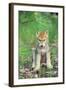 Timber Wolf Pup Sitting Down-null-Framed Photographic Print