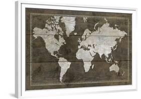 Timber World Map-Rufus Coltrane-Framed Giclee Print