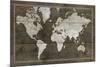 Timber World Map-Rufus Coltrane-Mounted Giclee Print