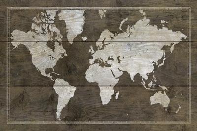 'Timber World Map' Giclee Print - Rufus Coltrane | AllPosters.com