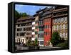 Timbered Buildings, La Petite France Canal, Strasbourg, Alsace, France, Europe-Richardson Peter-Framed Stretched Canvas