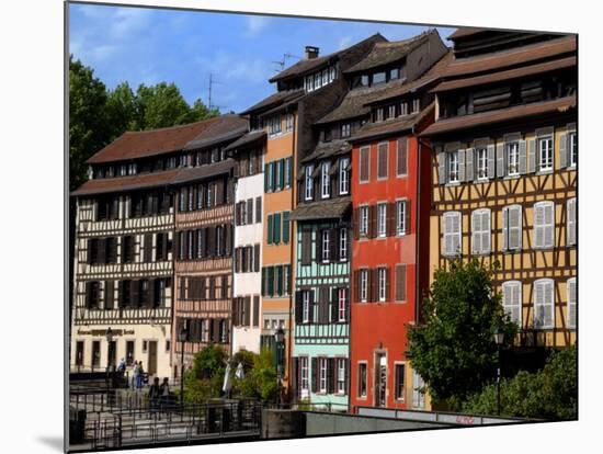 Timbered Buildings, La Petite France Canal, Strasbourg, Alsace, France, Europe-Richardson Peter-Mounted Photographic Print