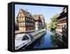 Timbered Buildings, La Petite France Canal, Strasbourg, Alsace, France-Miva Stock-Framed Stretched Canvas