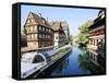 Timbered Buildings, La Petite France Canal, Strasbourg, Alsace, France-Miva Stock-Framed Stretched Canvas