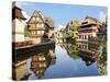 Timbered Buildings, La Petite France Canal, Strasbourg, Alsace, France-Miva Stock-Stretched Canvas