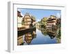 Timbered Buildings, La Petite France Canal, Strasbourg, Alsace, France-Miva Stock-Framed Premium Photographic Print