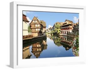 Timbered Buildings, La Petite France Canal, Strasbourg, Alsace, France-Miva Stock-Framed Premium Photographic Print