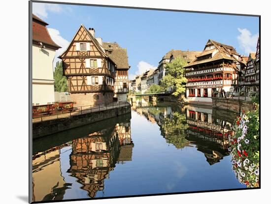 Timbered Buildings, La Petite France Canal, Strasbourg, Alsace, France-Miva Stock-Mounted Premium Photographic Print