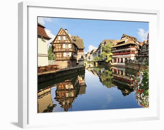 Timbered Buildings, La Petite France Canal, Strasbourg, Alsace, France-Miva Stock-Framed Photographic Print