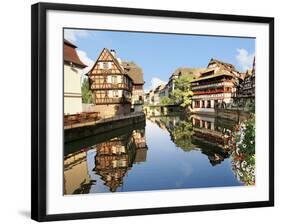 Timbered Buildings, La Petite France Canal, Strasbourg, Alsace, France-Miva Stock-Framed Photographic Print