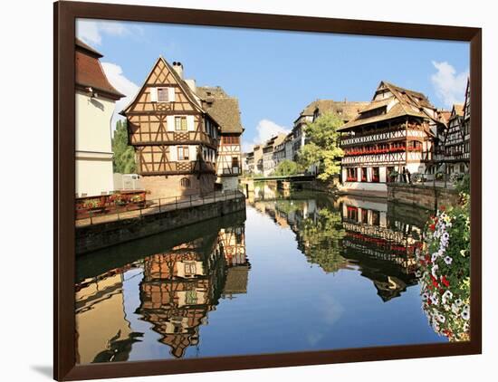 Timbered Buildings, La Petite France Canal, Strasbourg, Alsace, France-Miva Stock-Framed Photographic Print