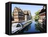 Timbered Buildings, La Petite France Canal, Strasbourg, Alsace, France-Miva Stock-Framed Stretched Canvas