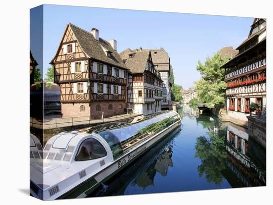 Timbered Buildings, La Petite France Canal, Strasbourg, Alsace, France-Miva Stock-Stretched Canvas