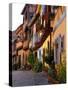 Timbered Houses on Cobbled Street, Eguisheim, Haut Rhin, Alsace, France, Europe-Richardson Peter-Stretched Canvas