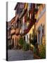 Timbered Houses on Cobbled Street, Eguisheim, Haut Rhin, Alsace, France, Europe-Richardson Peter-Stretched Canvas