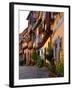 Timbered Houses on Cobbled Street, Eguisheim, Haut Rhin, Alsace, France, Europe-Richardson Peter-Framed Photographic Print