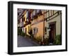 Timbered Houses on Cobbled Street, Eguisheim, Haut Rhin, Alsace, France, Europe-Richardson Peter-Framed Photographic Print