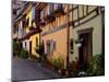 Timbered Houses on Cobbled Street, Eguisheim, Haut Rhin, Alsace, France, Europe-Richardson Peter-Mounted Photographic Print