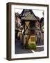 Timbered Houses on Cobbled Street, Eguisheim, Haut Rhin, Alsace, France, Europe-Richardson Peter-Framed Photographic Print