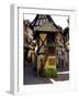 Timbered Houses on Cobbled Street, Eguisheim, Haut Rhin, Alsace, France, Europe-Richardson Peter-Framed Photographic Print