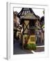 Timbered Houses on Cobbled Street, Eguisheim, Haut Rhin, Alsace, France, Europe-Richardson Peter-Framed Photographic Print