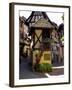 Timbered Houses on Cobbled Street, Eguisheim, Haut Rhin, Alsace, France, Europe-Richardson Peter-Framed Photographic Print