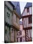 Timbered Houses, Town of Vannes, Golfe Du Morbihan (Gulf of Morbihan), Brittany, France, Europe-J P De Manne-Stretched Canvas