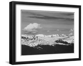 Timberline Dark Fgnd Light Snow Capped Mt Rocky Mountain NP. Never Summer Range, Colorado 1933-1942-Ansel Adams-Framed Art Print