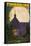 Timberline Lodge and Full Moon - Mt. Hood, Oregon-Lantern Press-Stretched Canvas