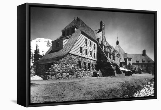 Timberline Lodge at Government Camp Mt. Hood Photograph - Mt. Hood, OR-Lantern Press-Framed Stretched Canvas