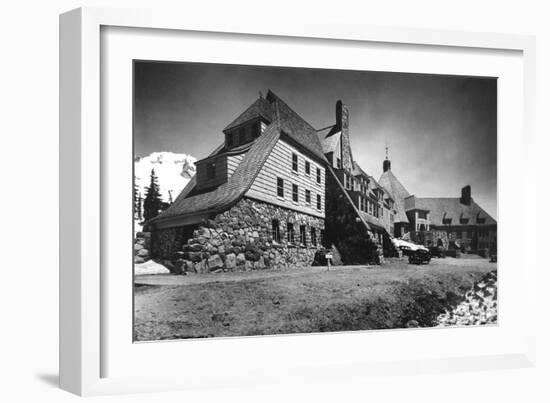 Timberline Lodge at Government Camp Mt. Hood Photograph - Mt. Hood, OR-Lantern Press-Framed Art Print