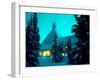 Timberline Lodge at Night in the Snow, Oregon Cascades, USA-Janis Miglavs-Framed Photographic Print