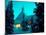 Timberline Lodge at Night in the Snow, Oregon Cascades, USA-Janis Miglavs-Mounted Photographic Print