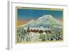 Timberline Lodge in Winter at Mt. Hood - Mt. Hood, OR-Lantern Press-Framed Art Print