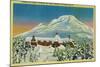 Timberline Lodge in Winter at Mt. Hood - Mt. Hood, OR-Lantern Press-Mounted Art Print