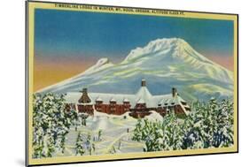 Timberline Lodge in Winter at Mt. Hood - Mt. Hood, OR-Lantern Press-Mounted Art Print