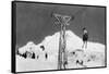 Timberline Lodge Mt. Hood Mile Long Chair Ski Lift Photograph - Mt. Hood, OR-Lantern Press-Framed Stretched Canvas