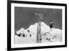 Timberline Lodge Mt. Hood Mile Long Chair Ski Lift Photograph - Mt. Hood, OR-Lantern Press-Framed Art Print