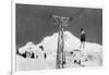 Timberline Lodge Mt. Hood Mile Long Chair Ski Lift Photograph - Mt. Hood, OR-Lantern Press-Framed Art Print