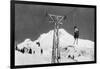 Timberline Lodge Mt. Hood Mile Long Chair Ski Lift Photograph - Mt. Hood, OR-Lantern Press-Framed Art Print